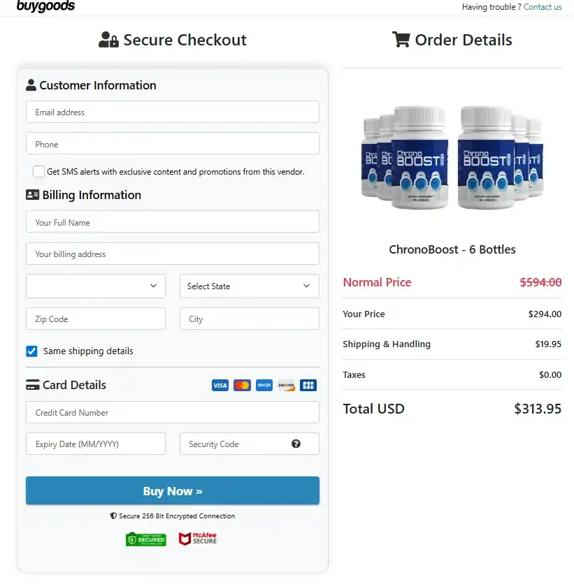 ChronoBoost Pro ChronoBoost Pro Order Page